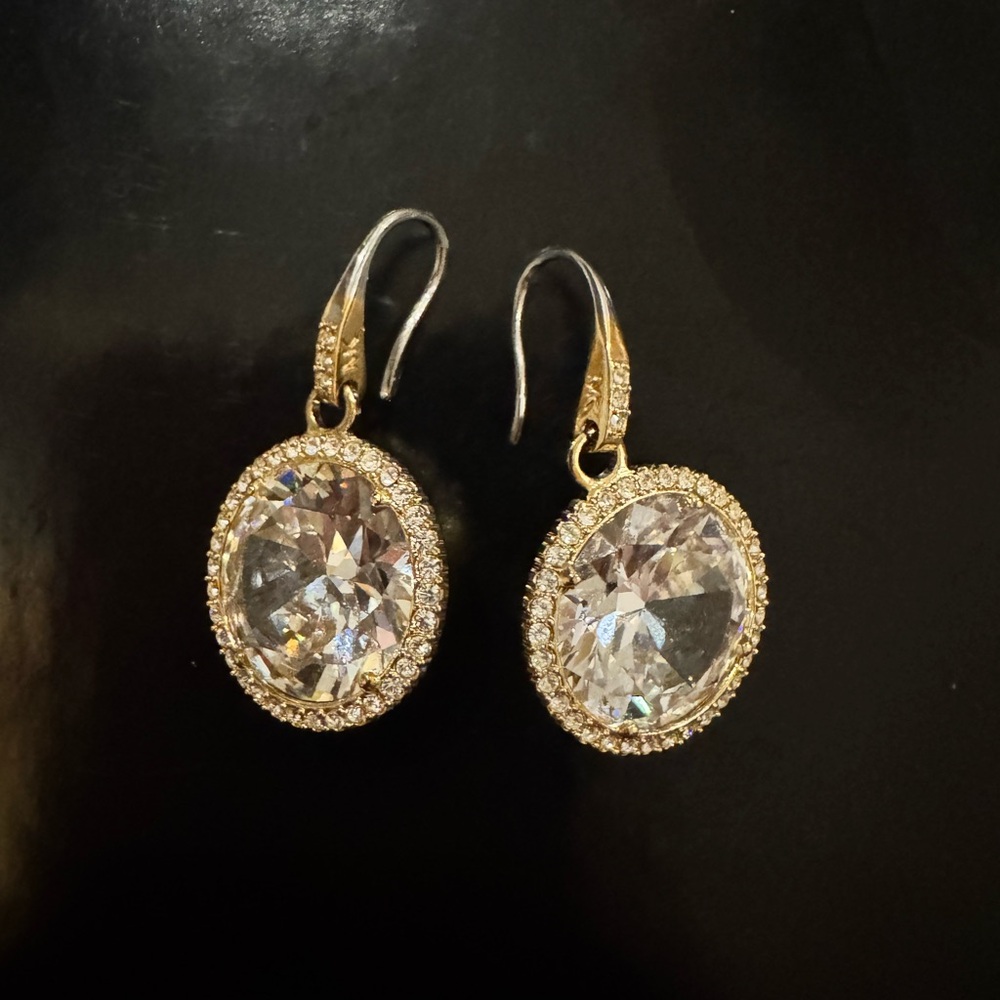 Michael Kors Gold and Silver Round Crystal Earrings